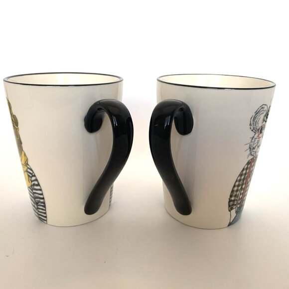 Lot of Two Hipster Coffee Tea Mugs Mouse Bear Signature Housewares Stoneware - Picture 3 of 7